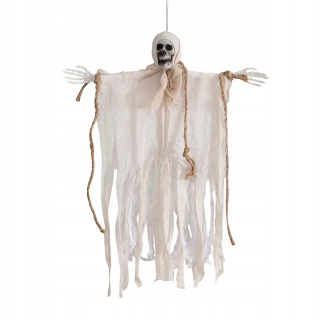 BIELE ZÁVISNÉ DEKORÁCIE KOSTRA HALLOWEEN GHOST